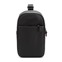 COACH 蔻驰 奢侈品 男士黑色皮质单肩斜挎包胸包C2932 QBMI5