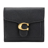 COACH 蔻驰 奢侈品女士专柜款黑色皮质短款钱包 76527 B4/BK