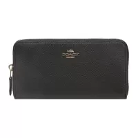COACH 蔻驰 奢侈品 女士专柜款黑色皮质长款钱包 58059 LIBLK