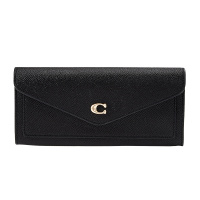 蔻驰COACH奢侈品女士专柜款小号钱包黑色牛皮革C2326 LIBLK