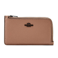 蔻驰COACH 奢侈品 女士专柜款卡其拼色皮质零钱包卡包 888 V5TAP