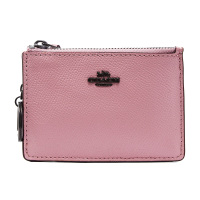 蔻驰COACH 奢侈品 女士 专柜款 粉色皮质零钱包钥匙包 57841 V5PO