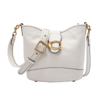 蔻驰COACH奢侈品 女士专柜款 TALI水桶包中号单肩包粉白色皮质 CA112 B4/HA