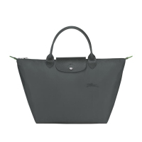 珑骧 LONGCHAMP 奢侈品 女士 深灰色中号织物短柄可折叠手提饺子包L1623 919 P66