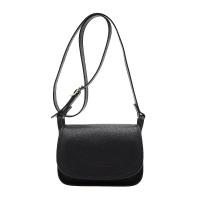 珑骧 LONGCHAMP 奢侈品 女士黑色皮质单肩斜挎包马鞍包10134 021 001
