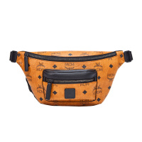 MCM 奢侈品 中性Fursten Visetos干邑色人造革迷你单肩斜挎腰包 MMZCAFI01CO001