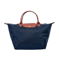 珑骧 LONGCHAMP 奢侈品 女士 蓝色中号织物短柄可折叠手提饺子包LL1623 089 P68