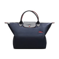 珑骧 LONGCHAMP 女士Le Pliage Club系列织物短柄可折叠手提包蓝色中号 L1623 619 55