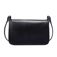珑骧 LONGCHAMP 奢侈品 女士黑色皮质小号单肩斜挎包 10133 021 001