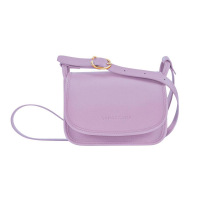 珑骧 LONGCHAMP 奢侈品 女士 LE FOULONNé系列粉紫色皮质单肩斜挎包马鞍包10134 021 356