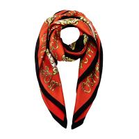 MOSCHINO/莫斯奇诺 女士橘色链条字母图案桑蚕丝方巾丝巾03549M2763 005