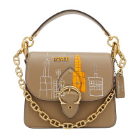 COACH 蔻驰 奢侈品 女士城市图案系列棕色皮质手提单肩斜挎包 6894 B4PTV