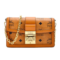 MCM 奢侈品 女士Gretl Visetos干邑色人造革配牛皮革迷你单肩斜挎包 MWRBAWO05CO001