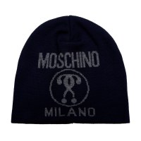 MOSCHINO/莫斯奇诺 男女同款藏青色羊毛 腈纶徽标针织帽60016M5146 013