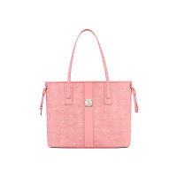 MCM 奢侈品 女士Liz Visetos系列粉色人造革配牛皮革手提包双面托特包购物袋MWPCSVI01QZ001
