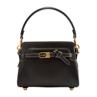 蔻驰COACH奢侈品 女士专柜款黑色皮质手提单肩斜挎包 C2633 B4/BK