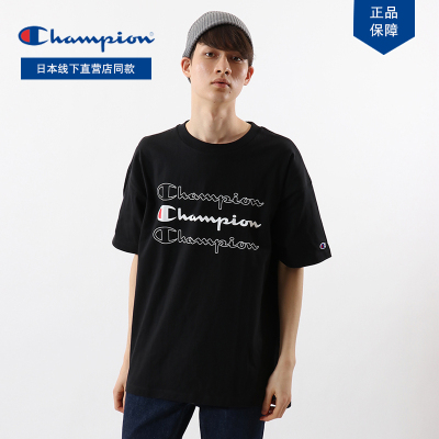 日版Champion冠军正品三行草字LOGO短袖C3-Q310情侣百搭