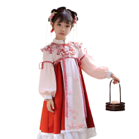 旗铂Qibo小桃仙红色汉服中国风唐装超仙春装襦裙古装连衣裙