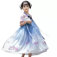 旗铂Qibo白鹿紫色汉服中国风唐装超仙春装襦裙古装连衣裙