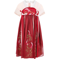 旗铂Qibo鹤来仪短袖汉服中国风唐装超仙春装襦裙古装连衣裙