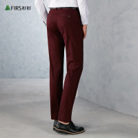 杉杉休闲裤男纯中腰修身韩版男士休闲长裤FIRSK79B024-2酒红