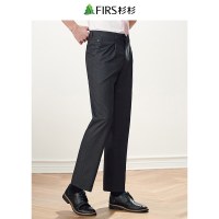 杉杉西裤男士新款商务休闲直筒犀牛褶抗皱纯西装裤男