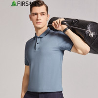FIRS杉杉 短袖POLO衫男 夏季新款纯棉商务休闲翻领体恤衫男士百搭T恤 紫蓝