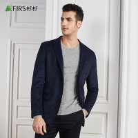 FIRS杉杉西服男秋季新款休闲羊毛格纹单西