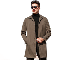 FIRS杉杉 西装领外套男中长款春季中年男士翻领风衣