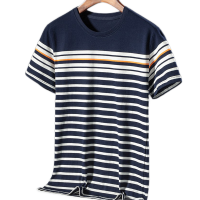 杉杉（FIRS）短袖T恤男夏季时尚条纹圆领体恤汗衫