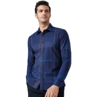 杉杉（FIRS）长袖衬衫男 秋冬新款时尚休闲格纹男士商务衬衫