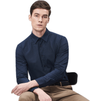 杉杉（FIRS）长袖衬衫男春秋季时尚暗条纹商务修身男士衬衫