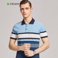 杉杉（FIRS）男士POLO衫时尚休闲条纹翻领纯棉短袖T恤