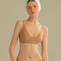 素肌软支撑内衣女小胸聚拢无钢圈定型上托肤色夏季薄款平胸厚文胸_FJiEQ0
