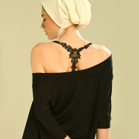 美背文胸网红大码胖mm显小内衣女无钢圈黑色薄款吊带一体胸罩_eIYsC1