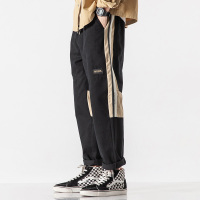 休闲长裤男设计感小众裤子潮韩版潮流宽松直筒运动男士九分工装裤 0531zx