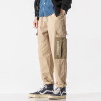 工装休闲裤男秋季新款潮流潮牌多口袋九分裤运动宽松直筒哈伦长裤 0541zx