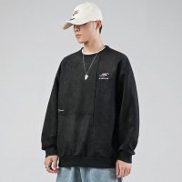 2020秋季新款麂皮绒卫衣男暗线拼接宽松街潮外套G3016hl48