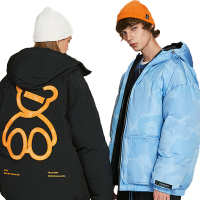 LILBEAR小熊羽绒服男冬季保暖极寒服情侣连帽外套潮【尺码偏大 建议拍小一码】