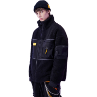 Lilbetter男棉服潮牌 帅气羊羔绒拼接外套工装贴袋装饰男士棉衣LB【尺码偏大 建议拍小一码】