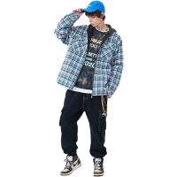 Lilbetter男士棉服潮牌复古格纹衬衫拼接组合外套港风帅气棉衣男【尺码偏大 建议拍小一码】