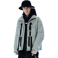 Lilbetter棉衣男机能口袋绳带功能外套秋冬痞帅炸街男士棉服【尺码偏大 建议拍小一码】