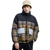 Lilbetter羽绒服男装饰拼接外套潮牌港风工装贴袋男士羽绒衣【尺码偏大 建议拍小一码】