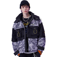 Lilbetter男款羽绒服复古街头印花连帽羽绒衣秋冬保暖加厚外套LB【尺码偏大 建议拍小一码】