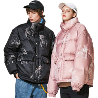 LILBEAR小熊羽绒服男冬季印花加厚羽绒外套情侣款羽绒衣无帽冬装【尺码偏大 建议拍小一码】