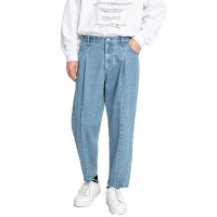 Lilbetter明星同款牛仔裤男直筒宽松九分裤冬季裤子男士休闲裤潮【尺码偏大 建议拍小一码】