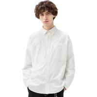 Lilbetter白衬衫男韩版潮流上衣大口袋薄款衬衣宽松帅气学生寸衫【尺码偏大 建议拍小一码】