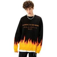 Lilbetter毛衣男超火ins潮牌针织衫火焰个性线衣冬装痞帅男士外套【尺码偏大 建议拍小一码】