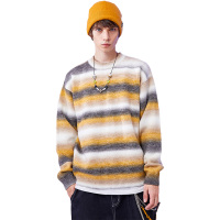 Lilbetter毛衣男ins港风宽松韩版潮流撞色线衫秋冬慵懒针织衫外套【尺码偏大 建议拍小一码】