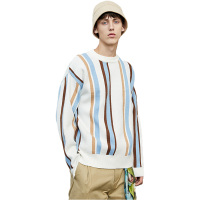 Lilbetter宽松毛衣男撞色条纹针织衫上衣外套潮牌百搭套头外衣LB【尺码偏大 建议拍小一码】